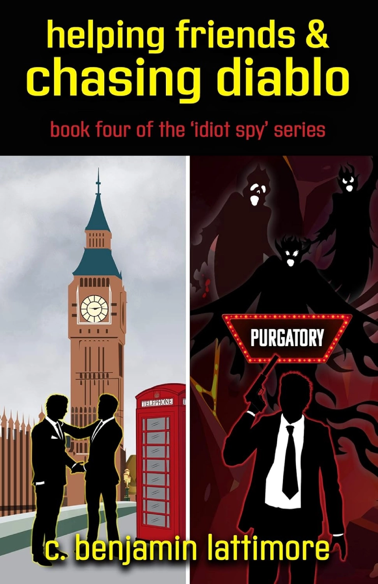 Book cover with spies and supernatural elements.