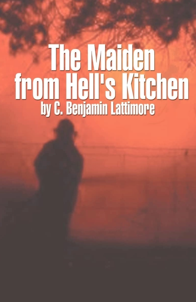 Silhouette and text on orange background.